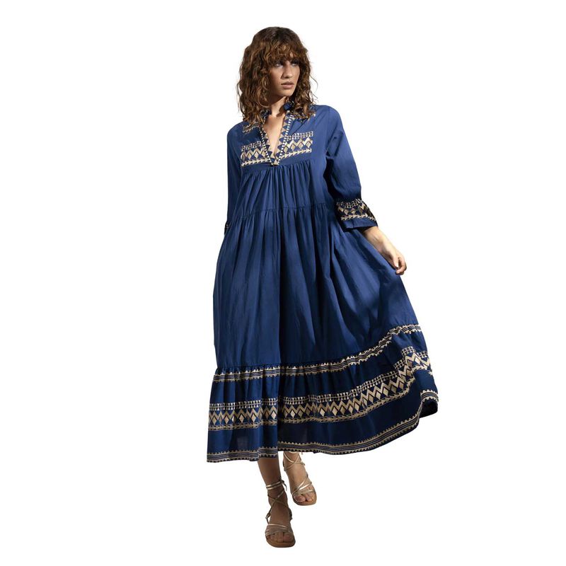 Aether Concept Navy Gold Dress image number 0